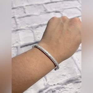 Nordstrom white stone hinge bangle bracelet